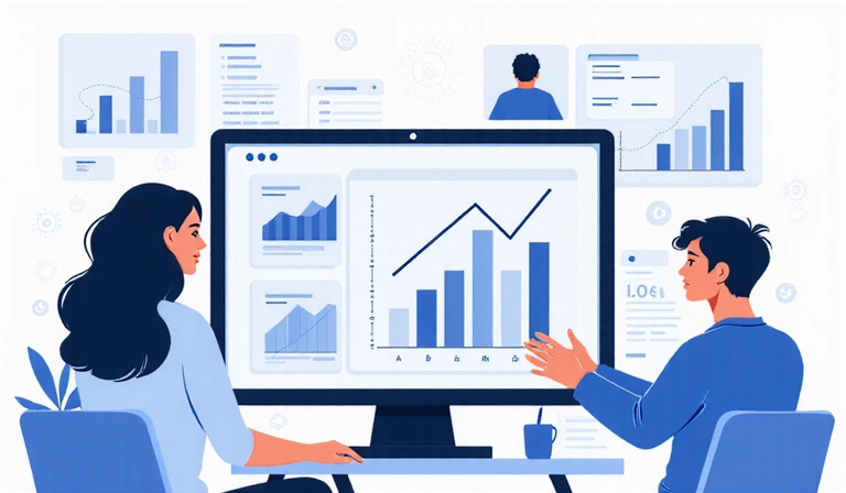 Abstract representation of collaboration and innovation in a financial setting.