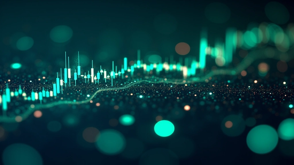 Abstract representation of financial charts and data points with machine learning elements