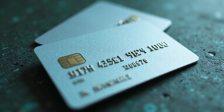 Abstract representation of credit cards and financial risk assessment